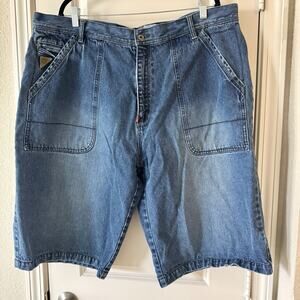 Vintage Storm Baggy Denim Shorts Mens 44 Carpenter Utility 90s Y2K Skate Urban